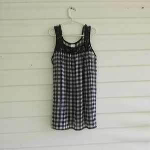 ⚡2 for $10⚡ Sheer Flowy Checkered Tank